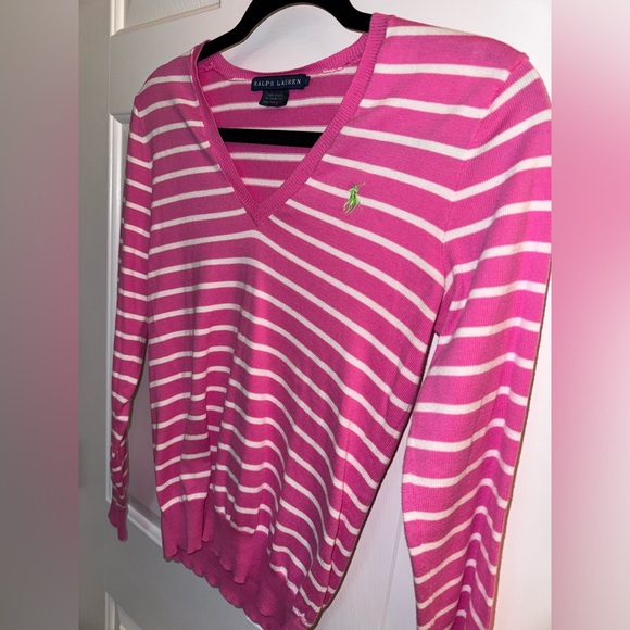 *NWOT* Ralph Lauren Striped V-Neck Sweater, Size Small - Picture 6 of 15